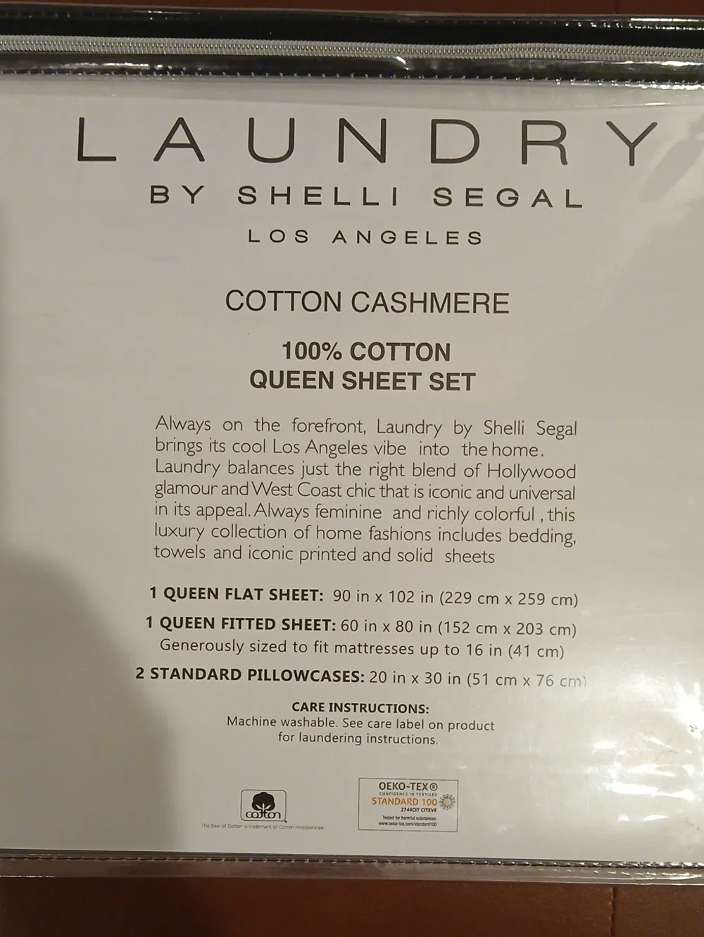 Laundry by Shelli Segal Los Angeles 100% Cotton Cashmere Queen Sheet Set